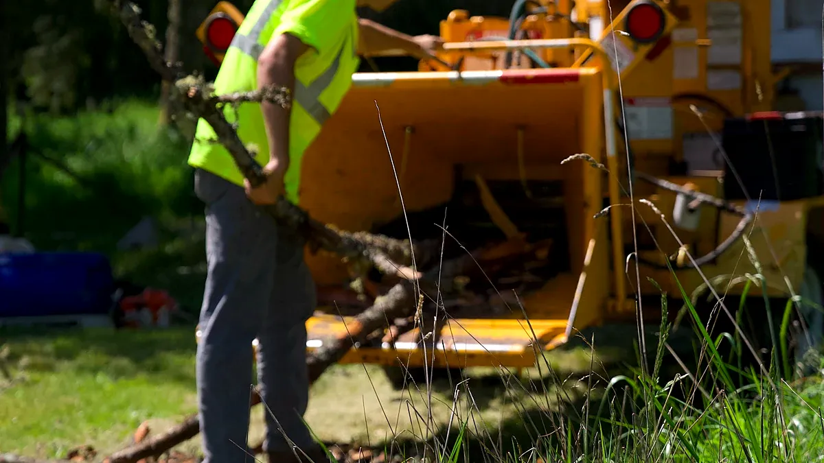 Chipper crew finishing a cleanup